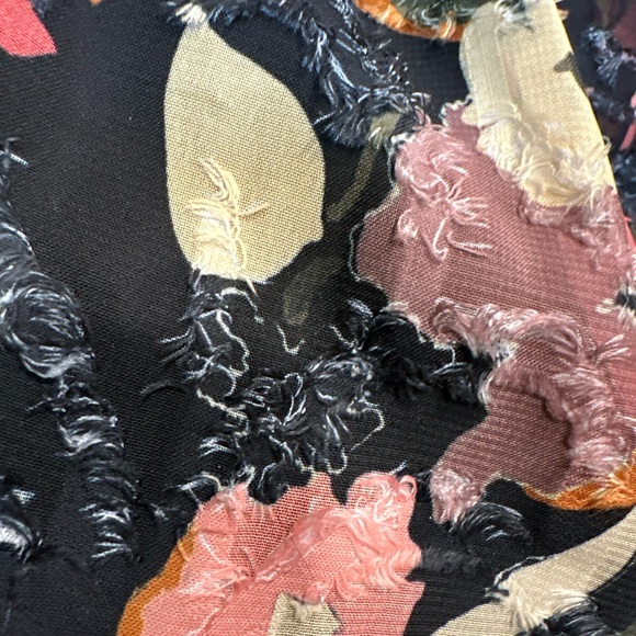 🌻NWT Tanya Taylor Black V-Neck Floral Short Sleeve Wrap Dress Size 0 MSRP $495 - Picture 8 of 8